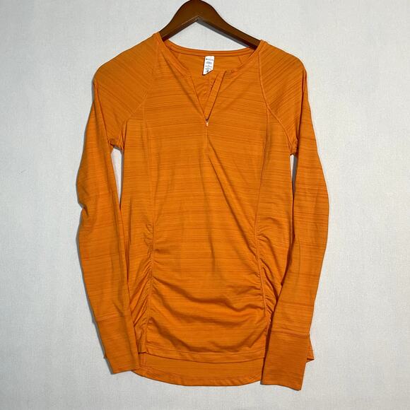 Athleta Stellar Long Sleeve Half Zip Pullover Top‎ Orange - Size S - Picture 2 of 7